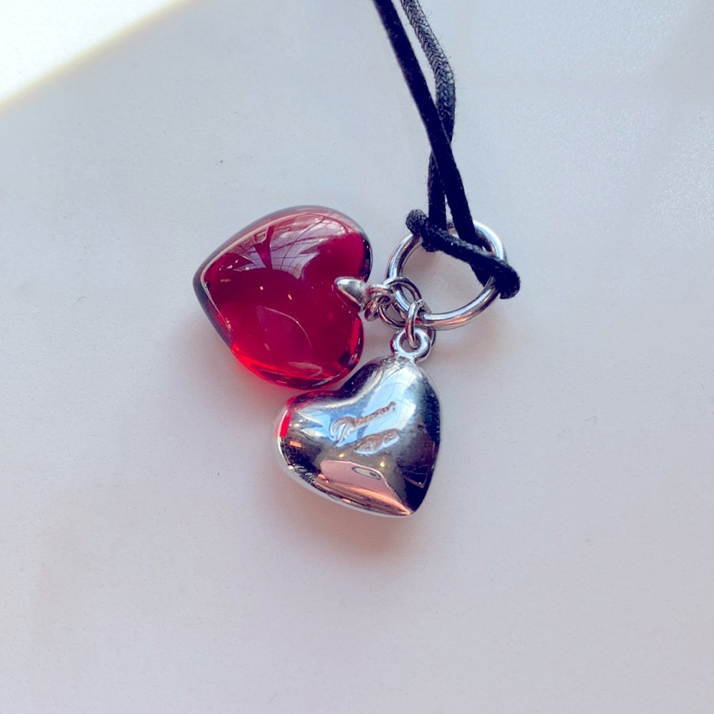Baccarat double heart necklace, choker with Box - Picture 4 of 4